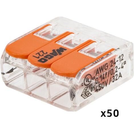 Pot de 100 bornes de connexion automatique S221 2,3 et 5 entrées - WAGO