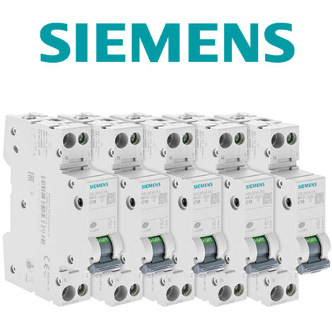Lot de 5 Disjoncteurs électriques phase + neutre 10A - SIEMENS