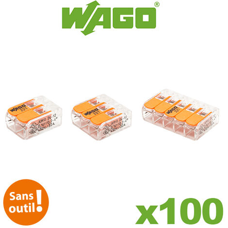 Wago- Pot de 50 bornes de connexion automatique 2 entrées S221