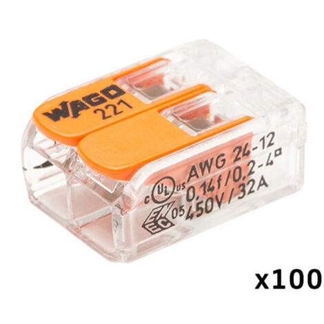 Bornes de connexion automatique S221 2 entrées par 100 - WAGO