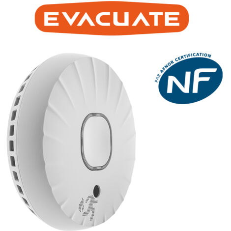 Détecteur de fumée NF - Autonomie et Garantie 5 ans - EVACUATE