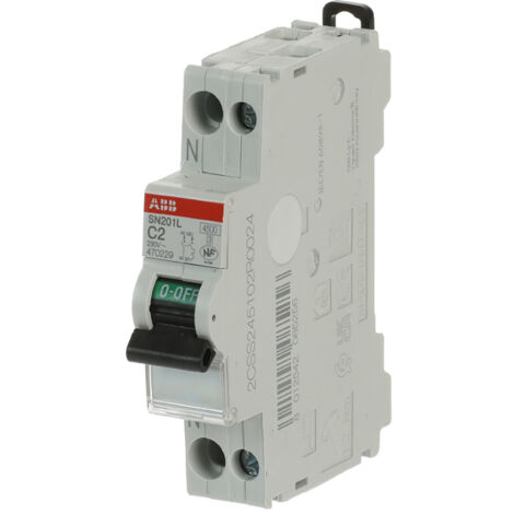 ABB – Disjoncteur unipolaire 2A 4,5kA – Courbe C pour charges résistives et inductives – Raccordement à vis – Montage rail DIN