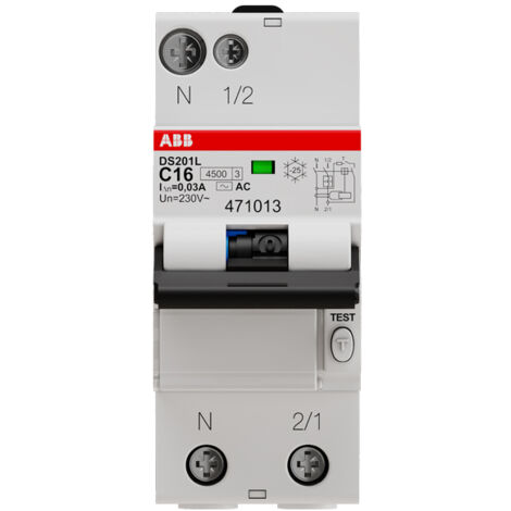 Disjoncteur différentiel DS201 L C16 AC30 - ABB