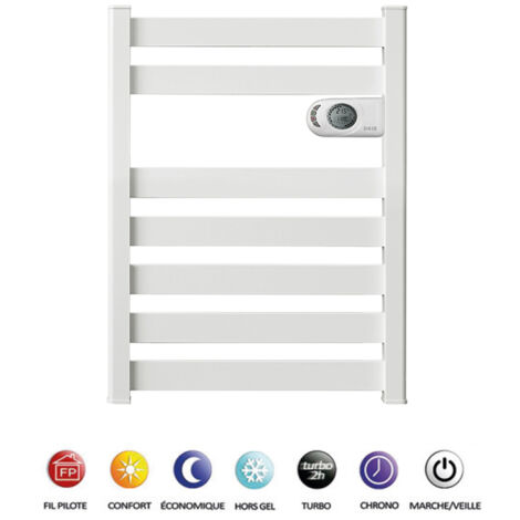 Radiateur Sèche-serviettes électrique Intelligent WiFi - Blanc - 500x800 Mm - Contrôle Par Appli, Programmation 7 Jours