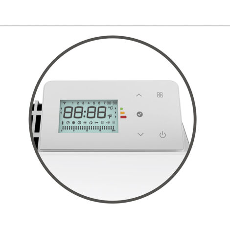 Radiateur électrique LEONA 1000W Verre Noir - Inertie Céramique, Programmable, écologique - 8