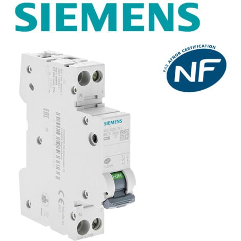 Disjoncteur 20A Ph+N courbe C 4.5kA 230V - SIEMENS