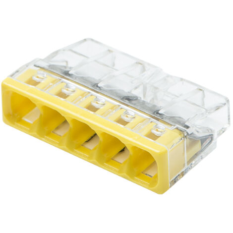 Wago – Flacon de 50 mini bornes de connexion automatique 5 entrées – PUSH WIRE® 0.5 à 2.5 mm² – Tension 450V – Courant 24A - S2273