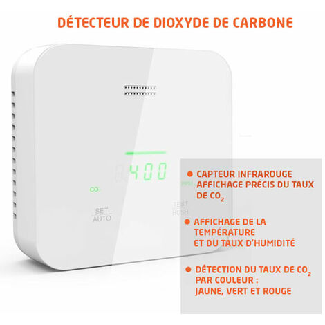 EVACUATE- Détecteur de dioxyde de carbone CO2 mesure la qualité d'air  intérieur