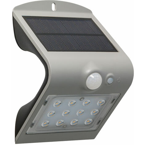 Luminaire LED Solaire 4W avec Détecteur de Présence et Crépusculaire Blanc  Neutre 4000K - 4500K Li-ion