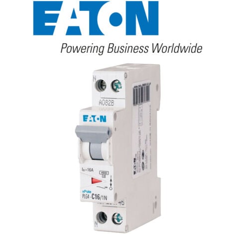 Disjoncteur 16A PLG, Ph+N 4,5kA (EN 60898) courbe C - EATON