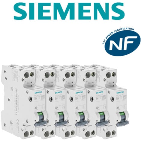 Lot de 5 Disjoncteurs électriques phase + neutre 20A - SIEMENS