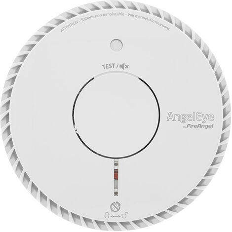Angeleye – Détecteur de fumée autonome 85 dB – Alimentation 2 piles AA – Autonomie 5 ans – Installation facile – Garantie 10 ans – AE6615FRR