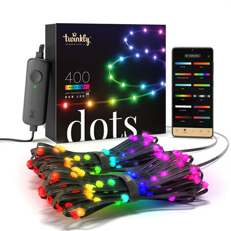Twinkly Twinkly Dots guirlande lumineuse noire 20 mètres