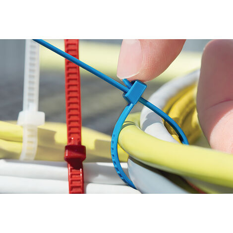 Intervisio Collier De Serrage Réutilisable Plastique, 540 Mm X 7,6 Mm, Attache Câble Réutilisables, Serre Câbles Rilsan Nylon, Colliers Serre-Cable 540mm, Noir, Lot De 100 Pièces