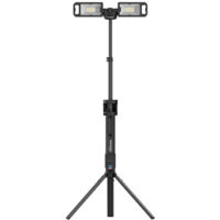 Trépied avec 2 projecteurs intégrés 5000 lumens – Orientables 360° – Compatible batterie METABO 18V – Compact et léger 5,2kg – Scangrip