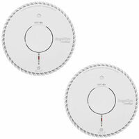 Angeleye – Lot de 2 détecteurs de fumée NF avec 2 piles AA – Autonomie 5 ans – Capteur optique – Alerte 85dB à 3m – Installation murale/plafond