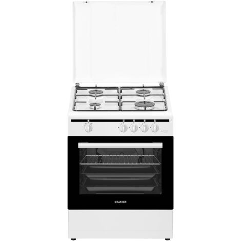 Oranier Gas-Standherd Weiß (4-fl.) Erdgas Grillbrenner Gas Schublade für Geschirr Flüssiggasdüsen-Set beiliegend 50 cm STG 599