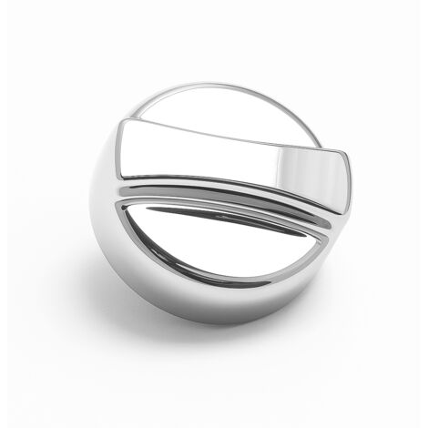 Neutrale roterende hexcenterdop - draaiknop reserveonderdeel voor keukenspoelbakken met excentrische klep - roestvrij staal hoogglans - 46 mm rond x 30 mm hoog
