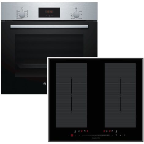 HERDSET Bosch Backofen 3D-Heißluft + Wolkenstein Kochfeld Flächeninduktion Booster 60cm autark