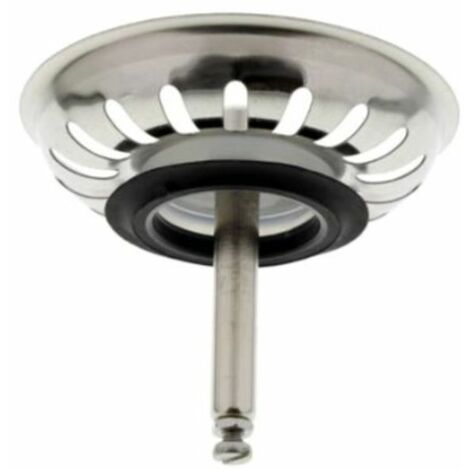 BLANCO 118150 Siebkörbchen Ø 81 mm, Hubstange Ø 8 x 50 mm, passend für Küchenspülen mit Excenterbetätigung 3,5 Zoll, 18 Schlitze