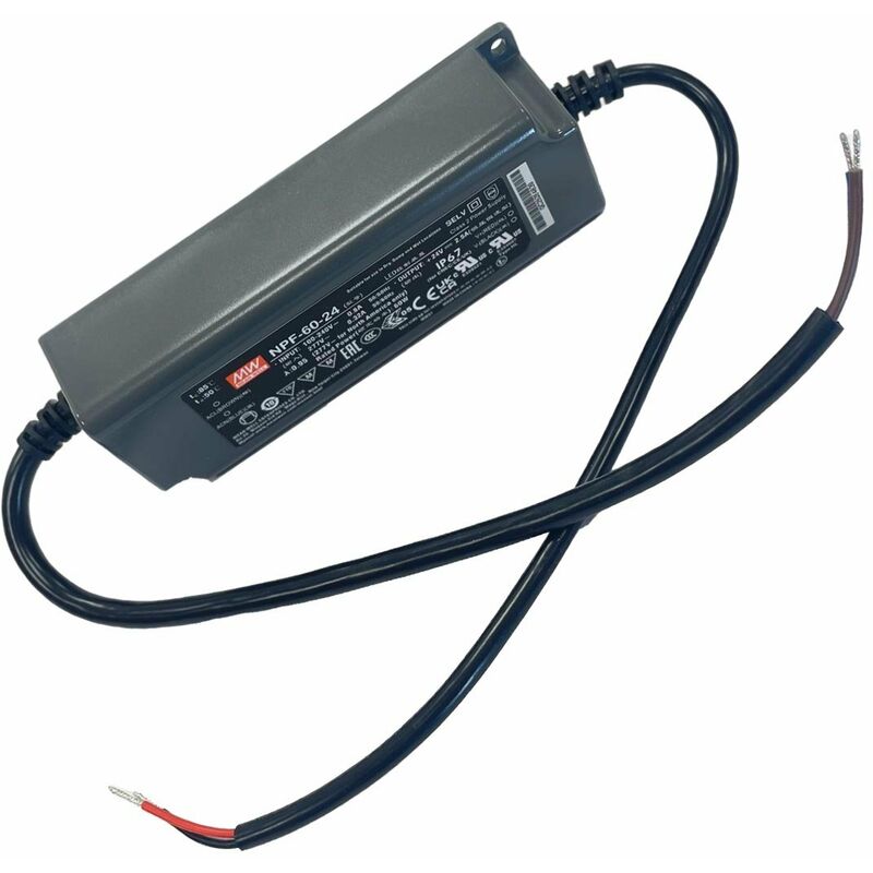 MeanWell NPF-60-12 Alimentatore Trasformatore IP67 60W 12V 5A Input 220V e  110V