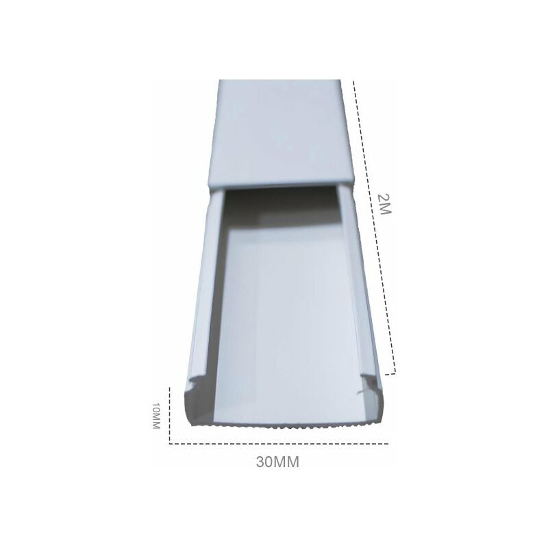 2m Canalina per condizionatori 75x60 mm nascondi cavi climatizzatore  passacavi bianco coprifili a parete con copertura