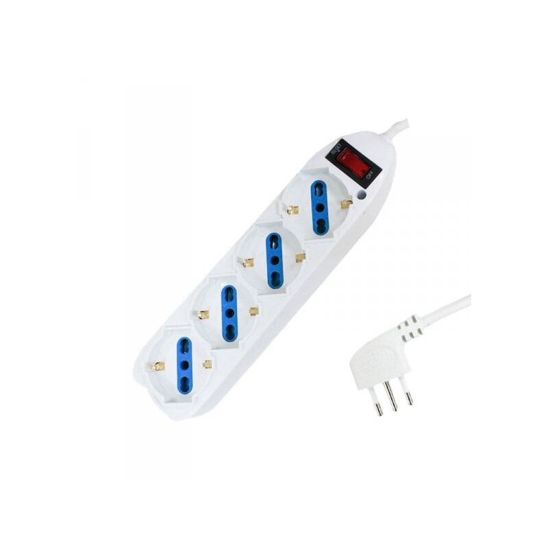 Ciabatta Elettrica Multipresa Con 4 Prese Universali P40 Schuko BTicino Bianco - 3684DB - 2