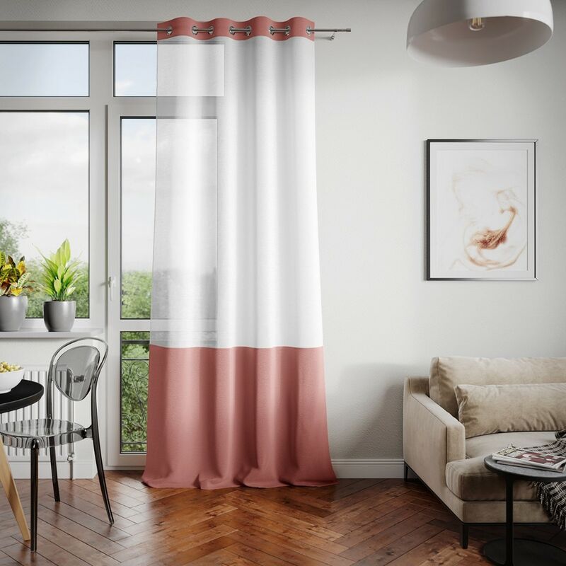 Tenda IRVETTE colore bianco occhielli lana, velluto 140x270 ameliahome