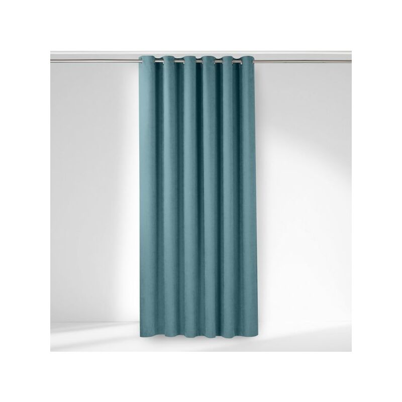 Tenda MILANA colore blu stile classico argento occhielli di metallo di  argento ciniglia 140x300 homede