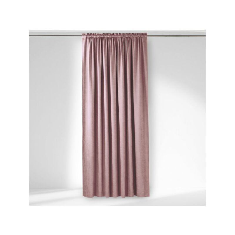 Tenda MILANA colore rosa stile classico tubo infila tende 5cm con frangia 3  cm ciniglia 140x225 homede