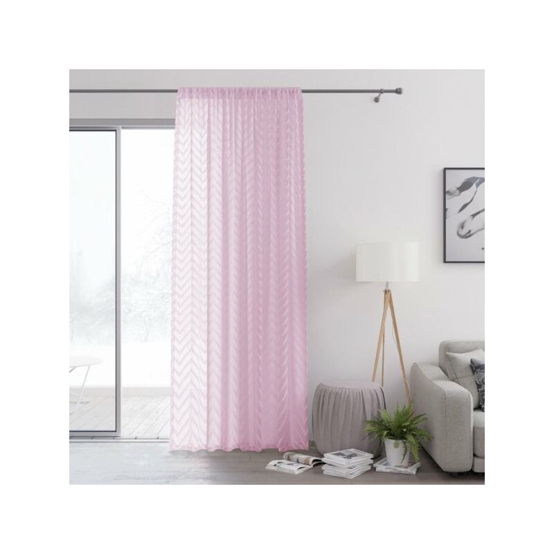 Tenda LUNARE colore lilla ricamato motivi boho nastro voal 140x270 CM