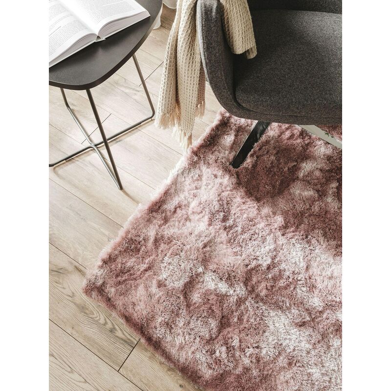 Tappeto shaggy WHISPER 5 colore cipria rosa stile glamour 150x150