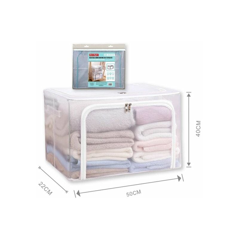 Contenitore Rettificato con Sistema di Ventilazione Antipolvere Scatola  Sottoletto Trasparente Chiusura Cerniera L50cm x W22cm x