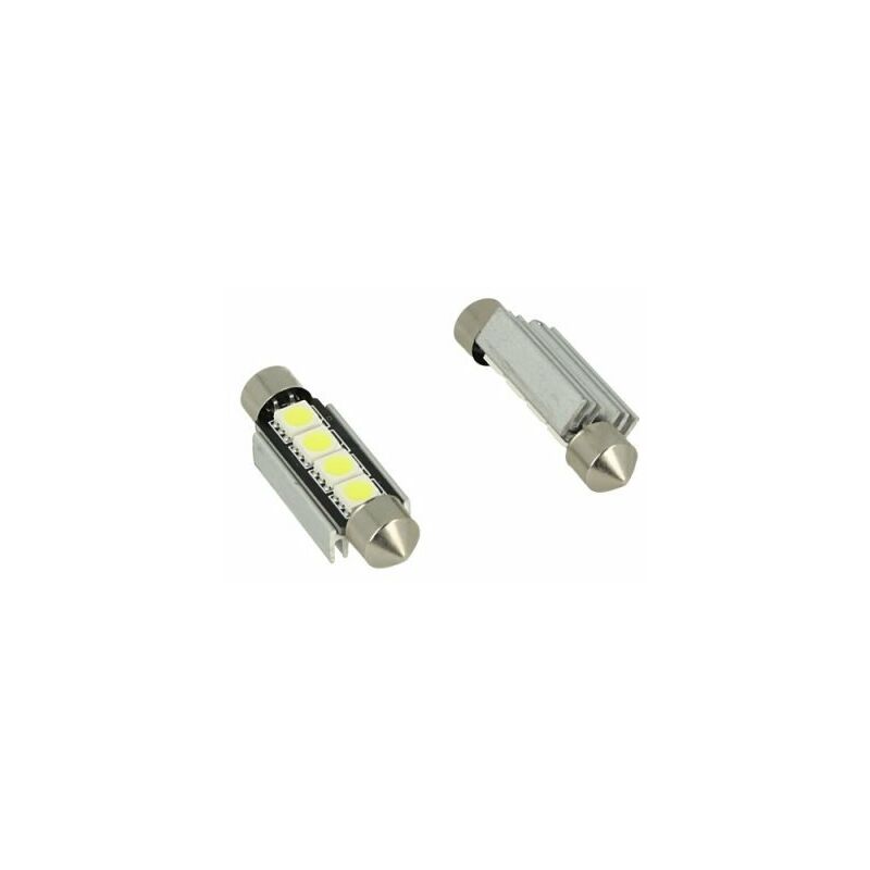 24V Lampada Led Siluro Canbus T11 C5W 42mm 4 SMD 5050 Colore Rosso Per  Camion Bus Barca Con Dissipatore Alluminio