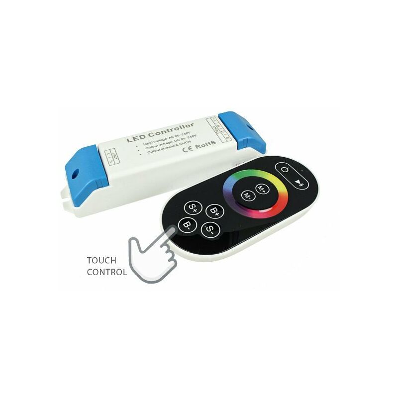 Centralina Controller RF 15A 3 canali per striscia led rgb faretto lampada  led wireless telecomando touch