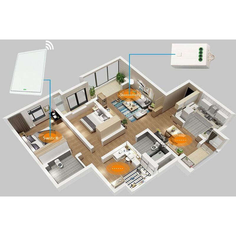 Centralina Ricevitore Wireless 220V 10A Installazione Interruttore Senza  Cavi Frequenza 433 MHz