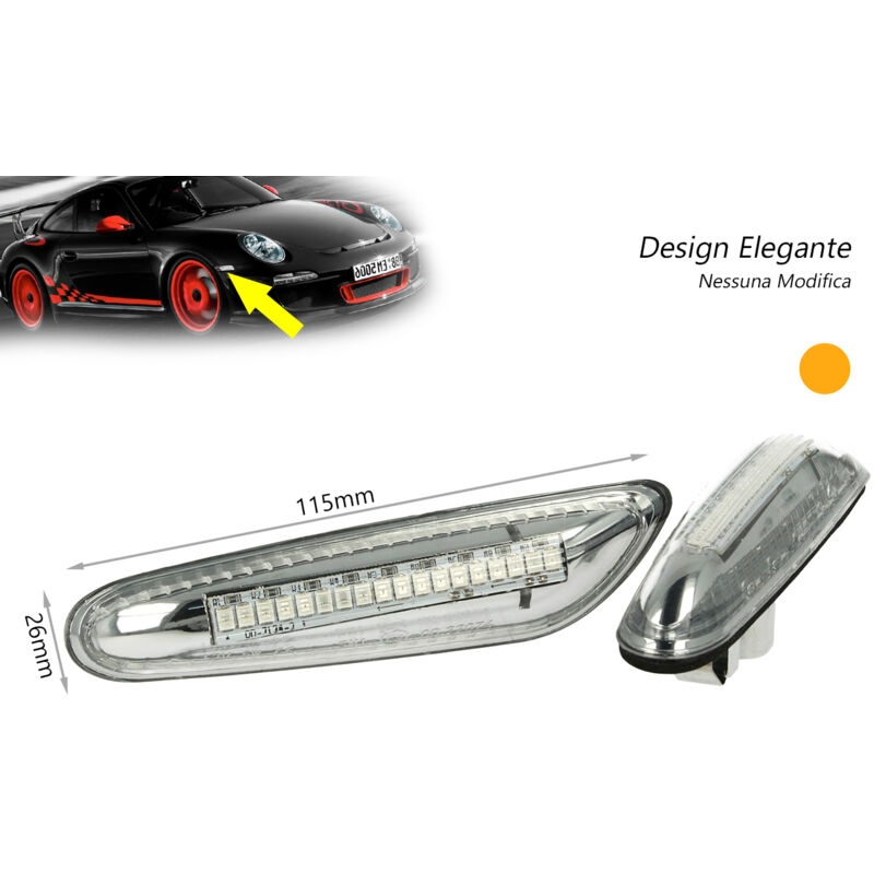 SONRUIJIE Frecce Laterale LED Compatibile Con BMW E90 E91 E92 E93 E46 E53 E60 E61 X3 E83 X1 E84 E81 E82 E87 Accessori,Indicatore Di Direzione Laterale Ambra Dinamica Luce,Impermeabile IP68, 2 Pezzi - 3