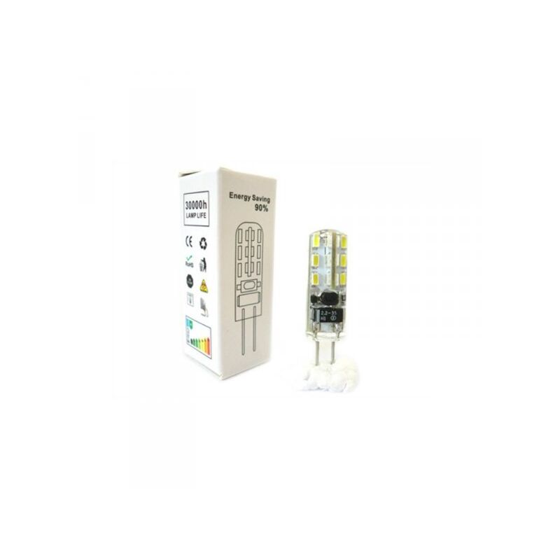 Lampada LED Bispina G4 Con Silicone 24 SMD 3014 DC/AC 12V Bianco Caldo Senza Cambiare Trasformatore