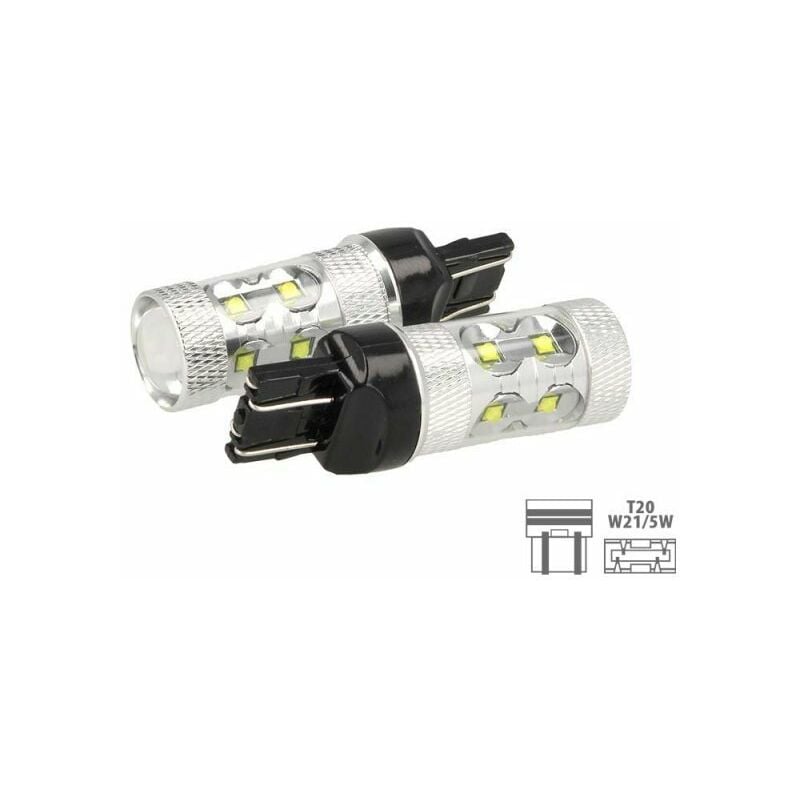 COPPIA LUCI DIURNE T20 A LED NO ERROR BIANCO GHIACCIO PER BMW