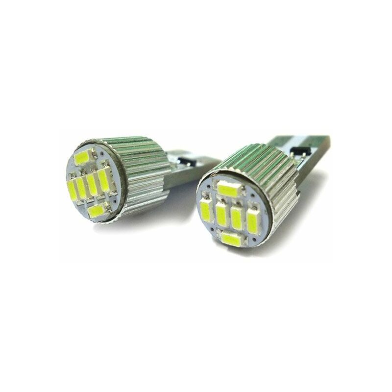 2 LUCI DI POSIZIONE CANBUS 6 LED BLU T10 lampadina auto 12V no errore  lampada