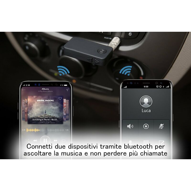 RICEVITORE BLUETOOTH 5.0 TRASMETTITORE WIRELESS AUTO CASA