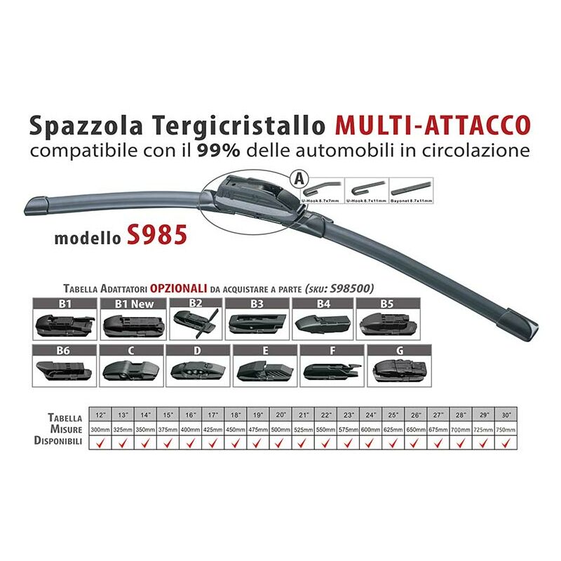 CARALL CARALL S103 Spazzola Tergicristallo Posteriore 14 350mm