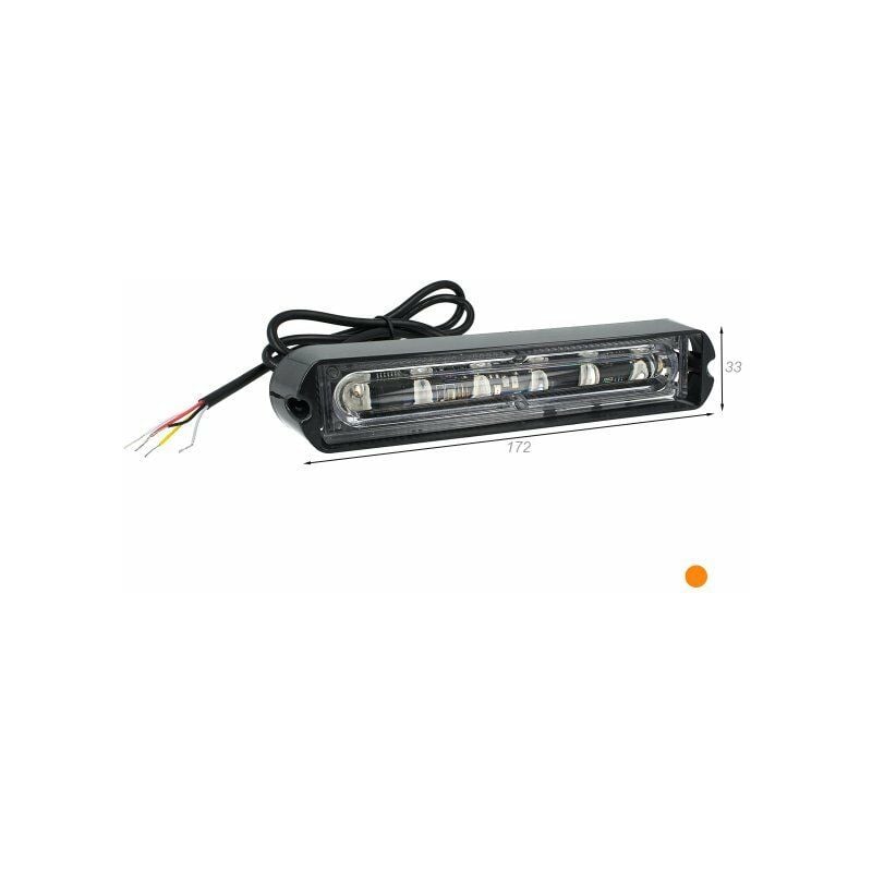 Lampada Luce Lampeggiante Led Strobo Arancione 12V 24V 6W Smd 3535  Segnalazione Emergenza Per Auto Trattore IP65