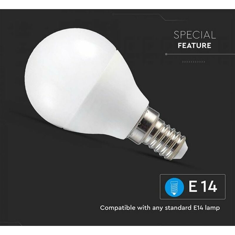 V-TAC Smart Lampada Led Bulb E14 P45 4,5W WiFi RGB CCT Dimmerabile APP  Compatible  Alexa Google Home SKU-2756