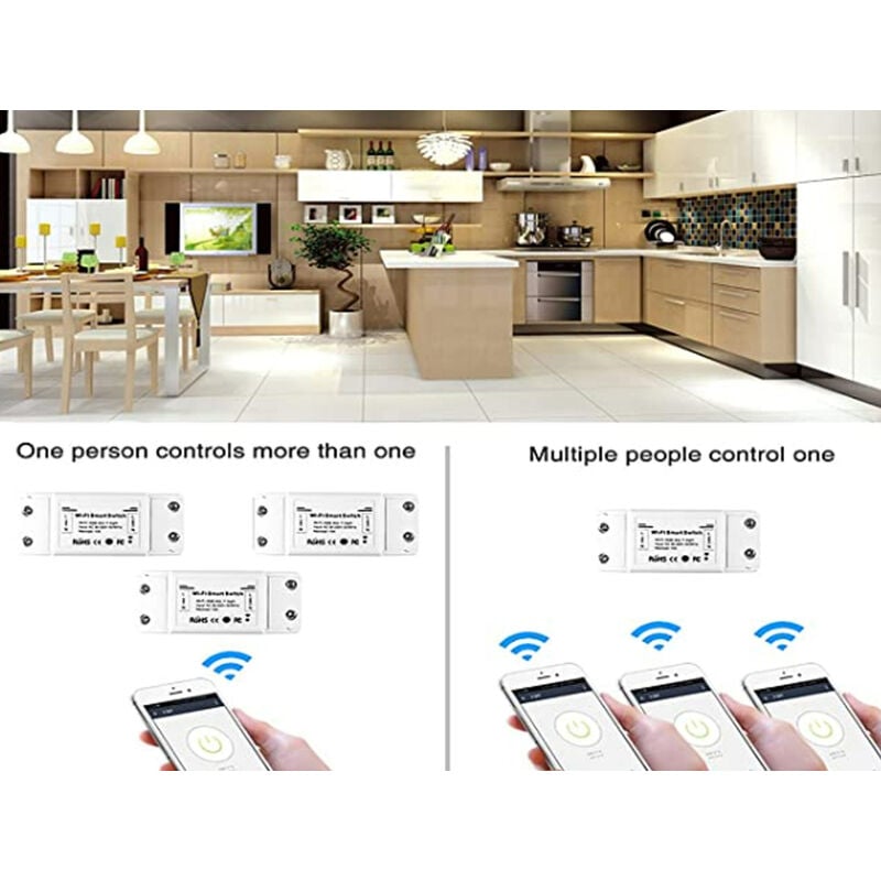 Smart Interruttore Intelligente WiFi 220V 16A 3500W Smart Switch Domestico  Compatibile Con Alexa Google Home