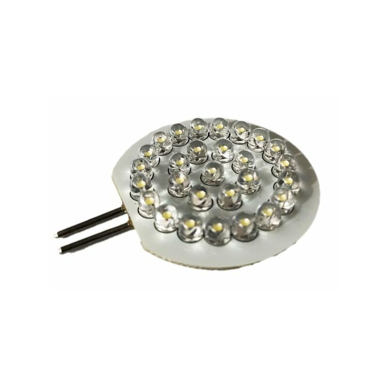 Coppia 2 Lampade Led G4 Con 28 Led F5 Colore Bianco Freddo 6000K 12V 2W  Diametro