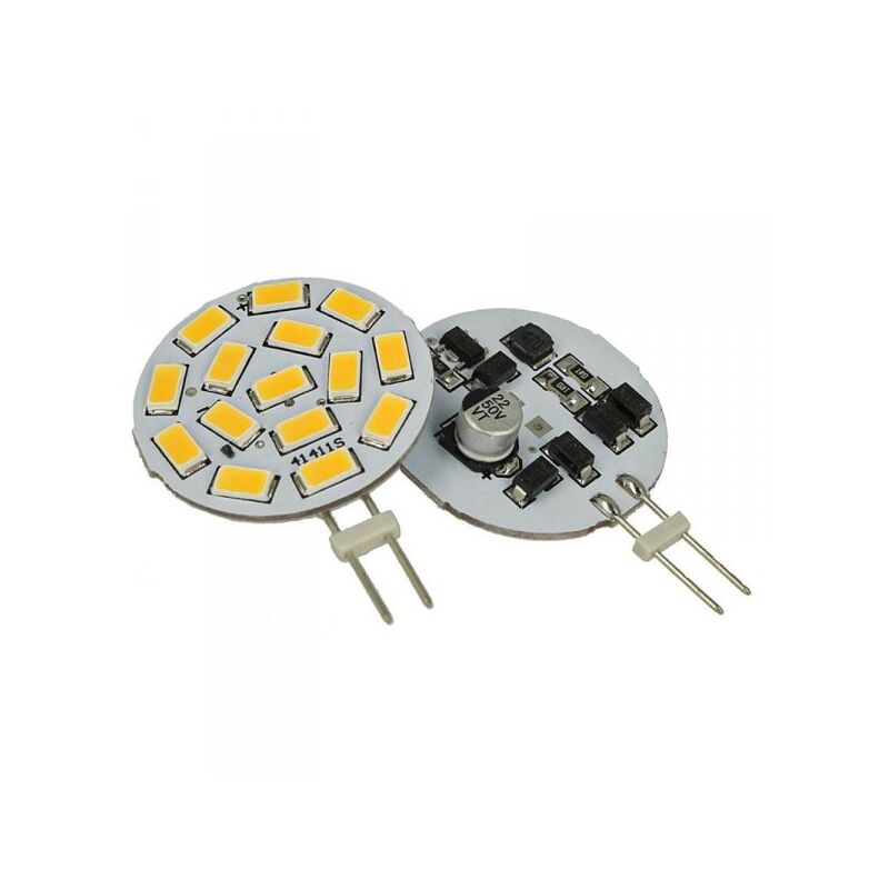 2 Pezzi Lampadine LED, Lampadina G4 Bispina DC AC 12V 24V 3,5W Bianco Freddo 6000K Con 15 SMD 5630 10V-30V