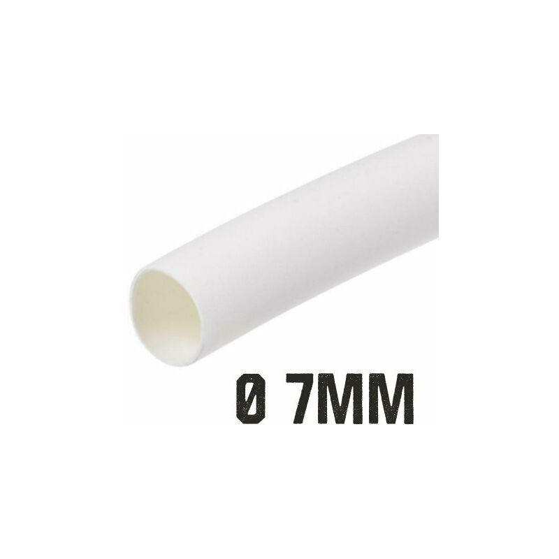 1 Metro Tubo Guaina Termorestringente Diametro 7mm Colore Bianco