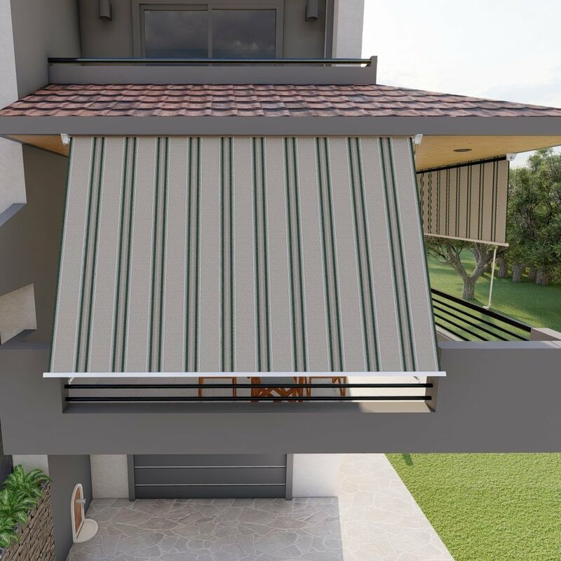 TENDA DA SOLE A CADUTA CASSONATA 250x250 CM CON CASSONE CON BASTONE