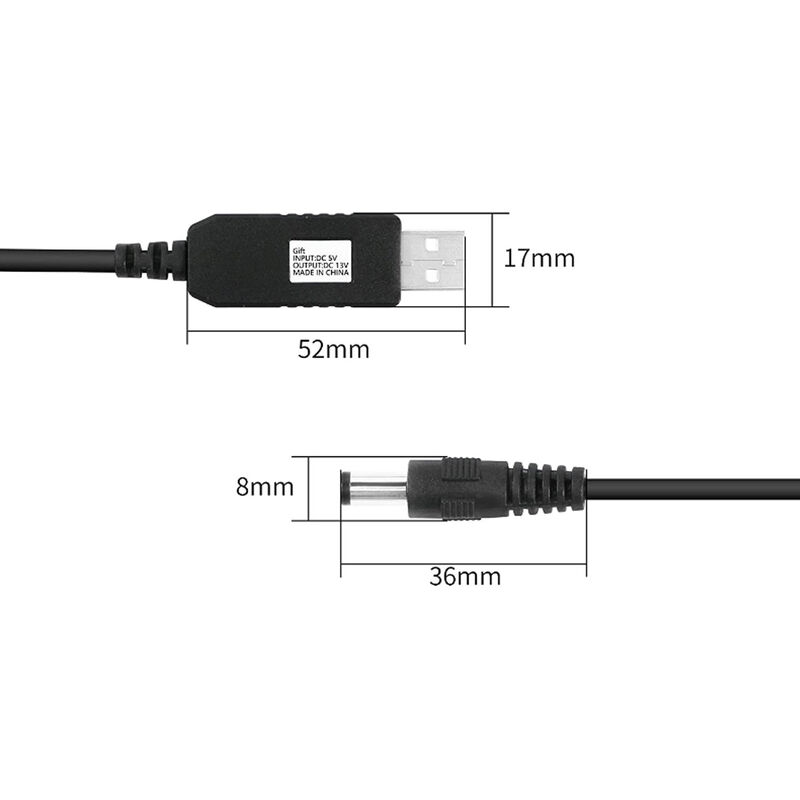 Adattatore USB maschio a JACK DC 5.5*2.1 femmina, convertitore